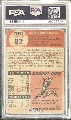 1953 Topps Mickey Mantle #82 PSA Authentic Altered (Stamp, Back)