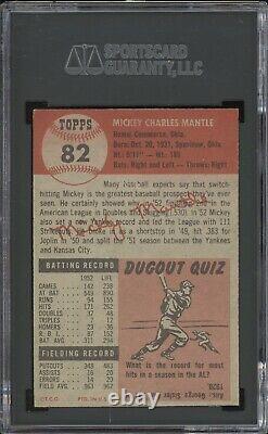 1953 Topps Mickey Mantle #82 SGC 4 Centered Nicest PSA SGC Example