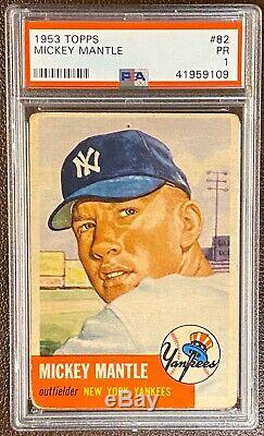 1953 Topps Mickey Mantle #82 Short Print PSA 1 Great Centering and Eye Appeal