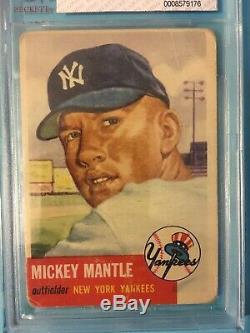 1953 Topps Mickey Mantle Bvg 1.5 New York Yankees