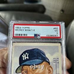 1953 Topps Mickey Mantle Card #82 PSA 3 VG