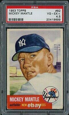 1953 Topps Mickey Mantle HOF Baseball Card #82 PSA VG-EX+ 4.5 Centered