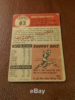 1953 Topps Mickey Mantle New York Yankees #82 Baseball Card