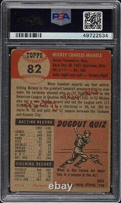 1953 Topps Mickey Mantle SHORT PRINT #82 PSA 2 GD