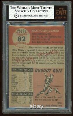 1953 Topps Mickey Mantle Yankees Card #82 HOF. Certified BVG 5 (Excellent)