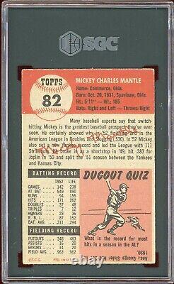 1953 Topps Mickey Mantle Yankees Card #82 HOF. Certified SGC 4 (VG/EX) Rare
