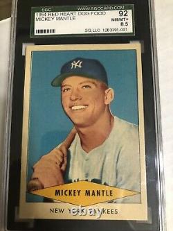 1954 Red Heart Mickey Mantle Sgc 8.5 Near Mint/mint Plus Well Centered