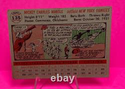 1956 TOPPS BASEBALL CARD Mickey Mantle Grey Back #135 GOOD RANGE BV $5000