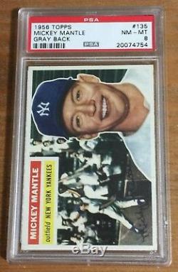 1956 TOPPS Mickey Mantle #135 NM-MT PSA 8 CENTERED