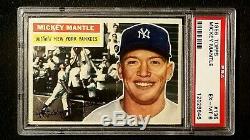 1956 Topps #135 MICKEY MANTLE PSA 6 EX-MT Gray Back Great Centering