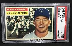 1956 Topps #135 Mickey Mantle Gray Back PSA 4 Perfect Centering! Must See Card