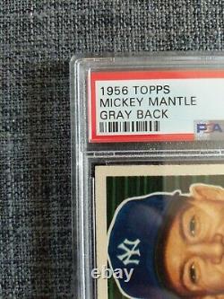 1956 Topps #135 Mickey Mantle Gray Back PSA 6 HOF Yankees Centered