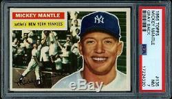 1956 Topps #135 Mickey Mantle (Gray Back) PSA 7 NM New York Yankees Triple Crown
