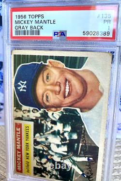 1956 Topps #135 Mickey Mantle HOF Yankees PSA 1