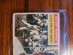 1956 Topps #135 Mickey Mantle LOW GRADE CENTERED Grey Back