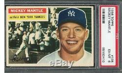 1956 Topps #135 Mickey Mantle NY Yankees HOF GRAY BACK PSA 6 HOT CARD (centered)