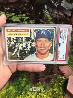 1956 Topps 135 Mickey Mantle PSA 1 Triple Crown Year Commerce Comet 7 Times WSC