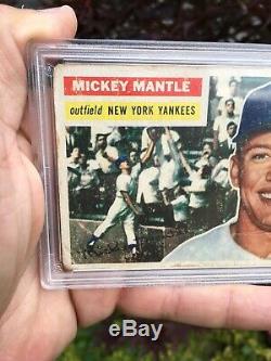 1956 Topps 135 Mickey Mantle PSA 1 Triple Crown Year Commerce Comet 7 Times WSC