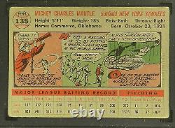 1956 Topps #135 Mickey Mantle Sgc 2.5 Baseball Card Sharp