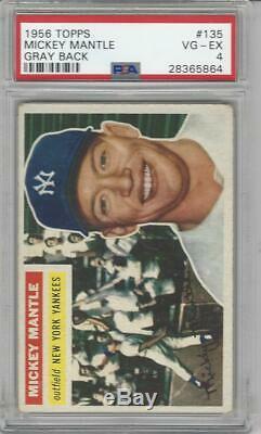 1956 Topps Baseball #135 Mickey Mantle PSA 4 graded card Yankees