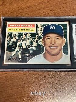 1956 Topps Baseball #135 Mickey Mantle White Back New York Yankees SGC 6