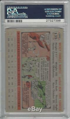 1956 Topps Baseball Card #135 Mickey Mantle Graded PSA 5 New York Yankees
