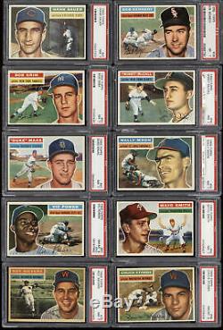 1956 Topps Baseball Complete 340 Card Set with57 PSA 7 Mantle Mays Clemente Aaron