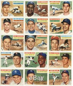 1956 Topps Baseball Complete 340 Card Set with57 PSA 7 Mantle Mays Clemente Aaron