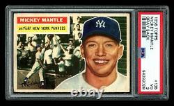 1956 Topps MICKEY MANTLE #135 Gray Back PSA 3 VG! WELL CENTERED/GREAT EYE APPEAL