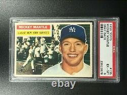 1956 Topps MICKEY MANTLE #135 Gray Back PSA 6 Centered High End Beauty