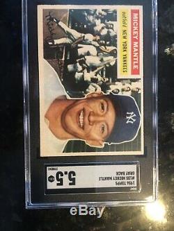 1956 Topps MICKEY MANTLE Yankees HOF #135 SGC 5.5