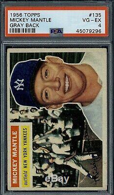 1956 Topps Mickey Mantle #135 PSA 4 Gray Back well centered