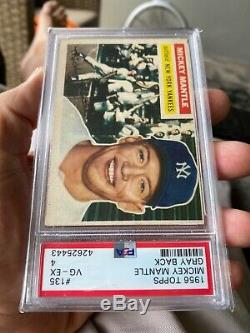 1956 Topps Mickey Mantle Card #135 PSA 4 VG-EX