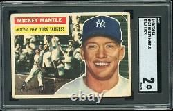 1956 Topps Mickey Mantle Gray Back #135 Great Centering SGC 2