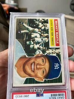 1956 Topps Mickey Mantle Gray Back Card #135 PSA 7 NM