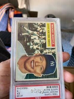 1956 Topps Mickey Mantle White Back Card #135 PSA 5 EX
