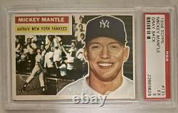 1956 Topps Mickey Mantle Yankees Card #135 HOF PSA 5 (Excellent) Rare Grade