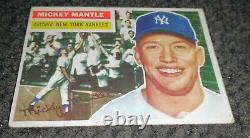 1956 Topps Vintage New York Yankees #135 Mickey Mantle 1/2 Lucite Display $1400