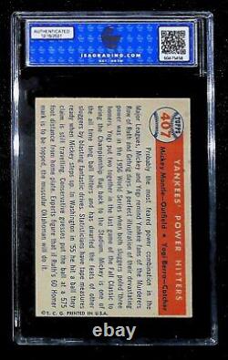 1957 Mickey Mantle Yogi Berra Topps #407 Yankees Power Hitters ISA 5.5