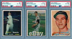 1957 TOPPS BASEBALL COMPLETE SET 1-407 WithMICKEY MANTLE/BROOKS ROBINSON RC PSA 6