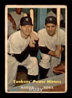 1957 Topps #407 Mickey Mantle / Yogi Berra Yankees Power Hitters G/VG X2458570