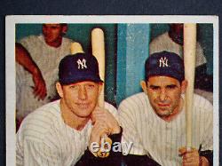 1957 Topps #407 Yankee's Power Hitters Mantle. Berra. A Beauty