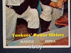 1957 Topps #407 Yankee's Power Hitters Mantle. Berra. A Beauty