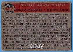 1957 Topps 407 Yankees Power Hitter GOOD+ WRINKLE Mickey Mantle Yogi Berra A1783