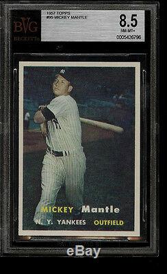 1957 Topps #95 Mickey Mantle Bvg 8.5 Nm-mt+ Hof New York Yankees Mvp The Mick