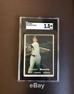 1957 Topps #95 Mickey Mantle Graded By SGC
