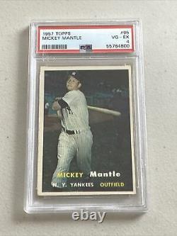 1957 Topps #95 Mickey Mantle New York Yankees Psa 4