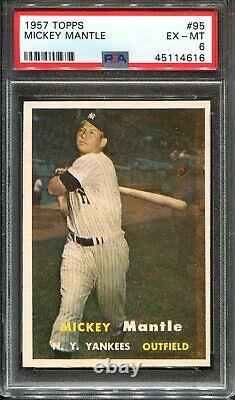 1957 Topps #95 Mickey Mantle PSA 6 Sharp HOF New York Yankees