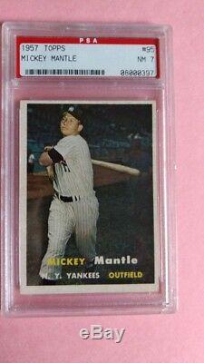 1957 Topps #95 Mickey Mantle PSA NM 7. COULD BE 7.5 OR 8.0 WAS GRADED IN 90'S