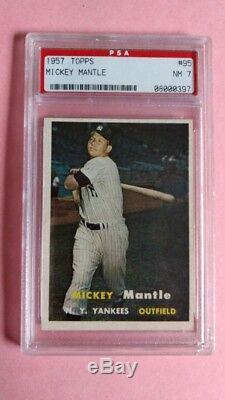 1957 Topps #95 Mickey Mantle PSA NM 7. COULD BE 7.5 OR 8.0 WAS GRADED IN 90'S